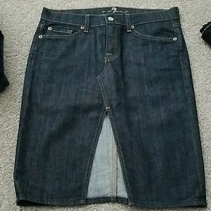 7 for All Mankind Roxy Denim Jean Skirt w/ V Shape